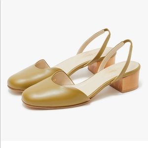 Anne Thomas suede slingback heel